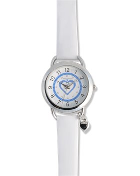 White Nurse Mates Sparkle Heart Charm Watch